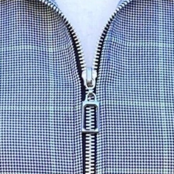 Vintage 1990s Y2K Houndstooth Jacket Black White Lime womens size S - Picture 5 of 10